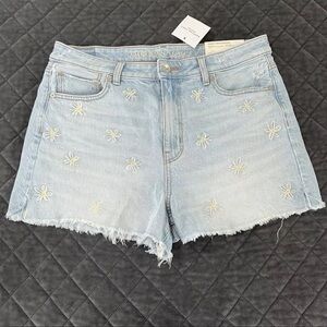 American Eagle Shorts Women 10 30 Mom Floral Stretch Cut Off High Rise Jean B8